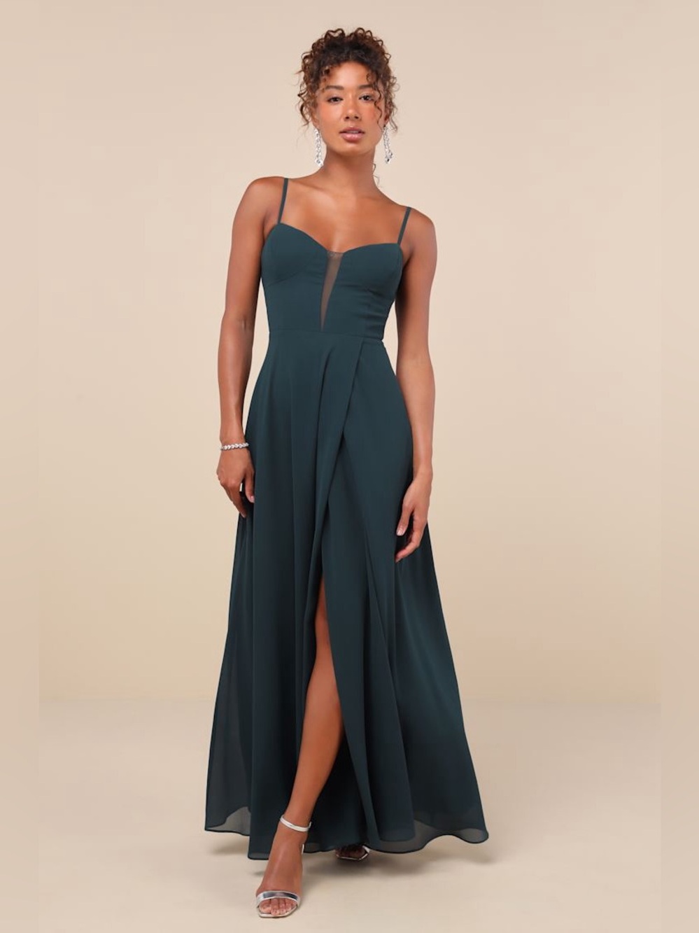 Lulus Stunning Grace Emerald Green Cutout A-Line Maxi Dress